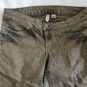 Distressed, Army Green Skinny Mango Jeans (6)